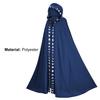 Hooded Moon Print Unisex Cloak Medieval Extra Long Lace Up Halloween Cape Cosplay Costume