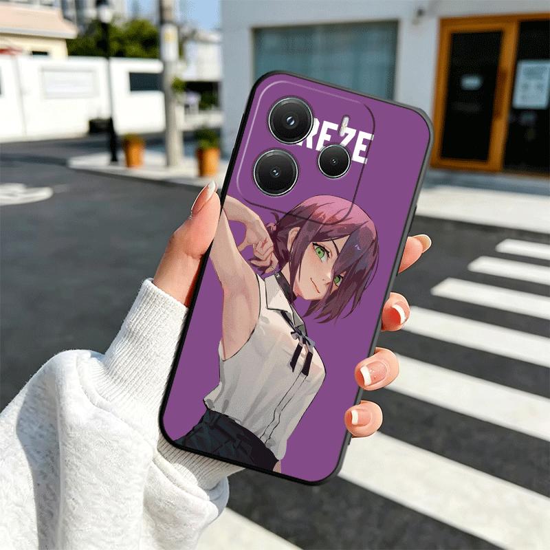 Anime Character R-Reze CSM Soft Phone Case for Xiaomi Redmi Note 12 13 14 15 Pro Plus 11 12S 11S 11T 10 4G Black Cover Back Shel