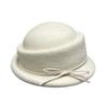 Pink Little Princess Daughter Wind Bow Curled Wool Top Hat Women'S Autumn And Winter Elegant Warm Bucket Hat Shows Small Face