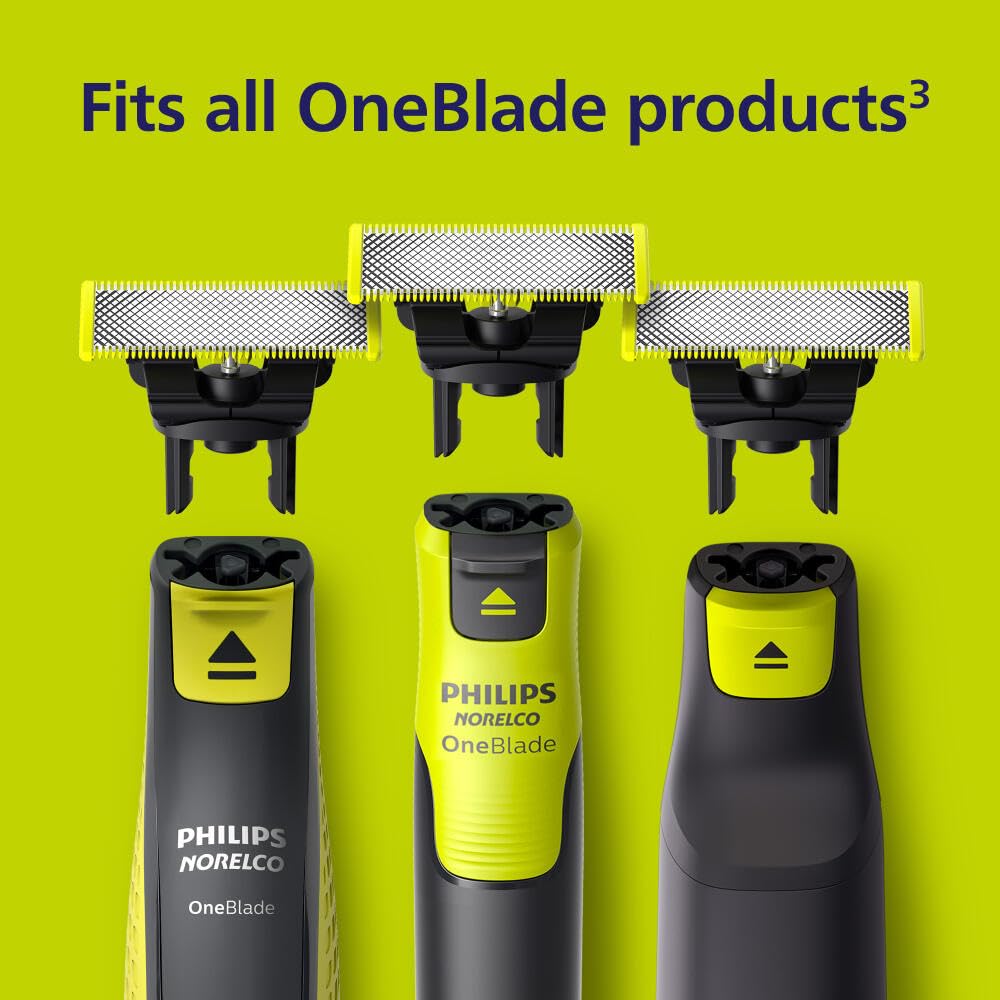 Philips Norelco OneBlade 360 Genuine Replacement for Electric Shavers and Durable Stainless Steel Trim Edge Shaving Kit Blades, Face/Body Kit,