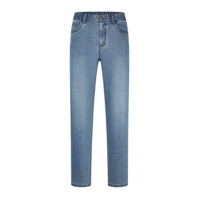 YAGOR Men's Spring/Summer High-End Mulberry Silk Light Denim Jeans
