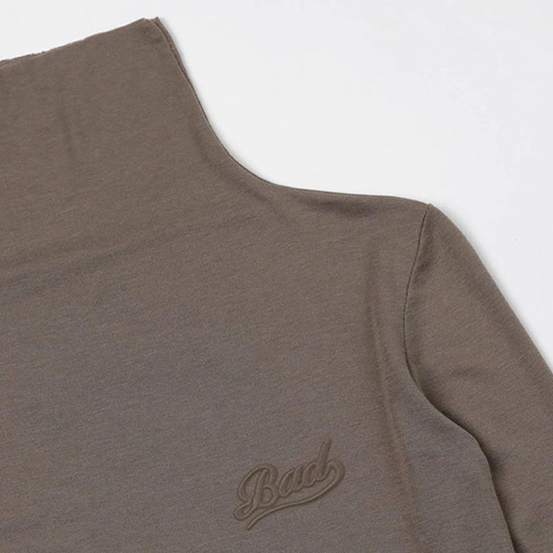 Badblood BCAC Scharfes Amerikanisches Einfarbiges Langarm-Hochhals Damen Slim Fit Baselayer Top