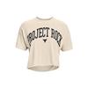 Letter Print Short Sleeve Round Neck T-Shirt Women Tops Off-White 1373594-110