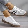 2025 White Women's Platform Sneakers: Thick Sole, Leather, Korean Style, Versatile, Student Flats