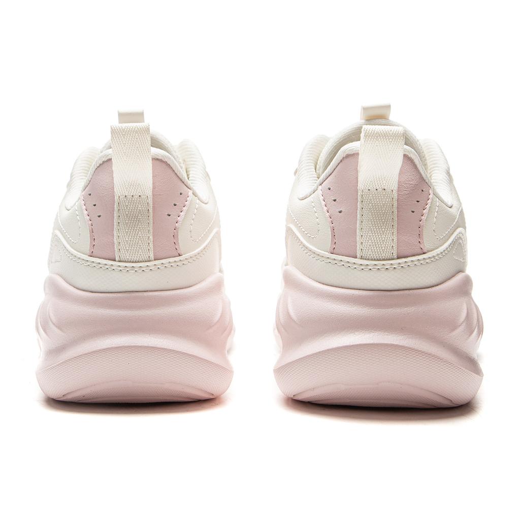New LiNing Light Mist Cushioning, Wear Resistant Low Top Casual Running Shoes Women's White Pink ARSV076-2