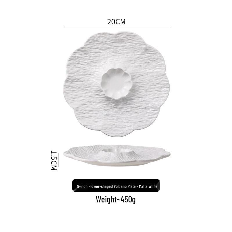 Nordic Ceramic Double-Layer Dumpling Plate with Vinegar Dish