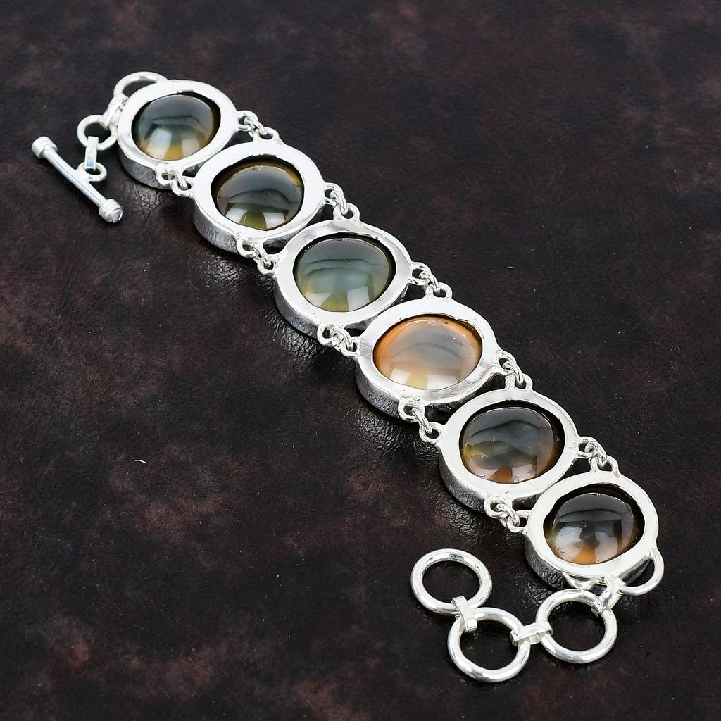 Shiva Eye Shell Bracelet Gemstone Handmade Bracelet 925 Sterling Silver Bracelet Adjustable Chain Bracelet Silver Jewelry Gift For Wedding