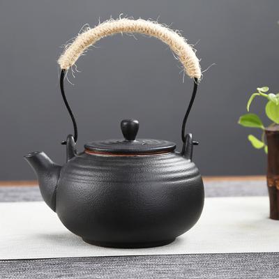 Fırında Kaynatılmış Çaydanlık Kırmızı Seramik Siyah Seramik El Yapımı Kaba Seramik Kung Fu Çay Takımı Tekli Tencere Kirişli Tencere Japon Çaydanlığı