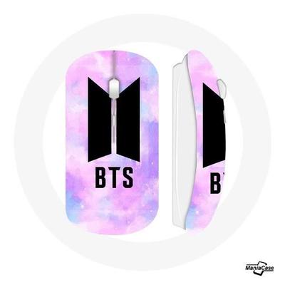 Draadloze Muis - MANIACASE - BTS Logo - Kleuren Paars, Blauw, Roze - USB Wifi - Compatibel met Mac en PC