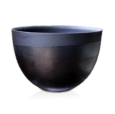 Umekichi Bonsai 4 Round Bonsai Matte Gold and Shigaraki Suitable for Tuberous Approximately Supplies, No. Pot, Black, Ware, Wildflowers, Houseplants,