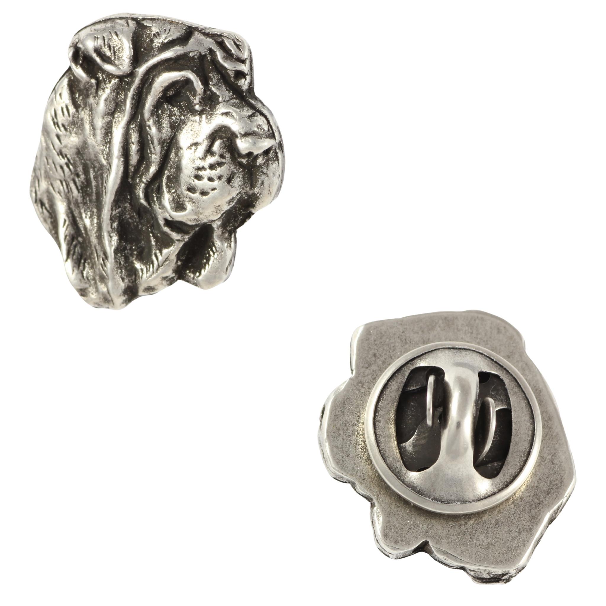 

Shar Pei II - Silver-plated dog brooch, elegant pin, jacket lapel decoration by Art-Dog brand срібний