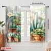 2pcs,2D Plane Printing Popular Curtains Cactus Oasis Durable Polyester (without Rod) Decorations For Home Use for Bedroom,