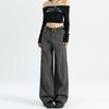 American Retro Hiphop Tooling Jeans Women's Spring and Autumn High Street Loose Wide-leg Drape Casual Jeans