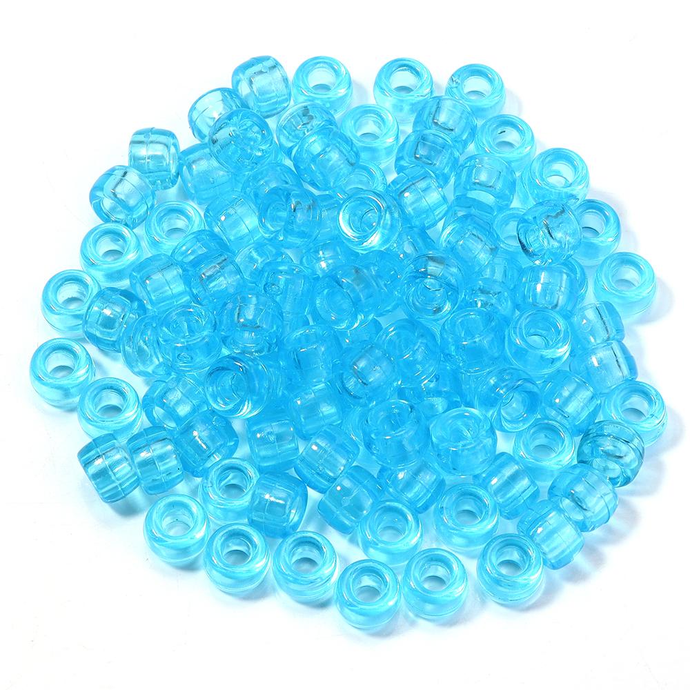 200pcs Transparent Acrylic Beads 6x9mm Big Hole Loose Spacer Beads For Jewelry Making DIY Necklace Bracelets Key Chain Supplies