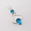Schweizer Blautopas Edelstein 925 Sterling Silber Schmuck Statement Designer Anhänger 1,60" Für Geschenk PP-13-8
