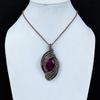 Ruby Zoisite Pendant Gemstone Jewelry, 999 Copper Wire Wrapped Handmade Pendant, Latest Design Jewelry