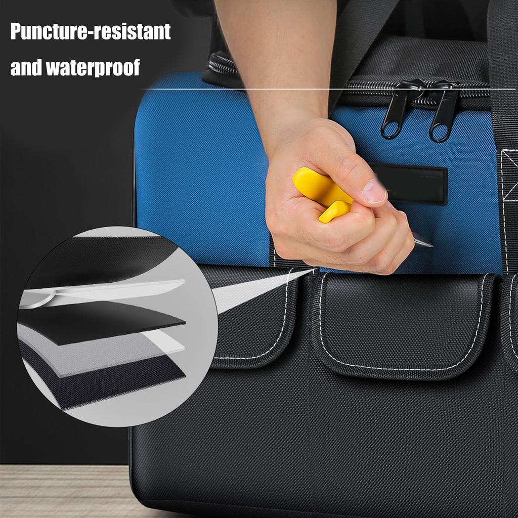 Extra Thickened Workshop Tool Storage Pouch Multi Compartment Design Waterproof Fabric Strong Construction for Auto