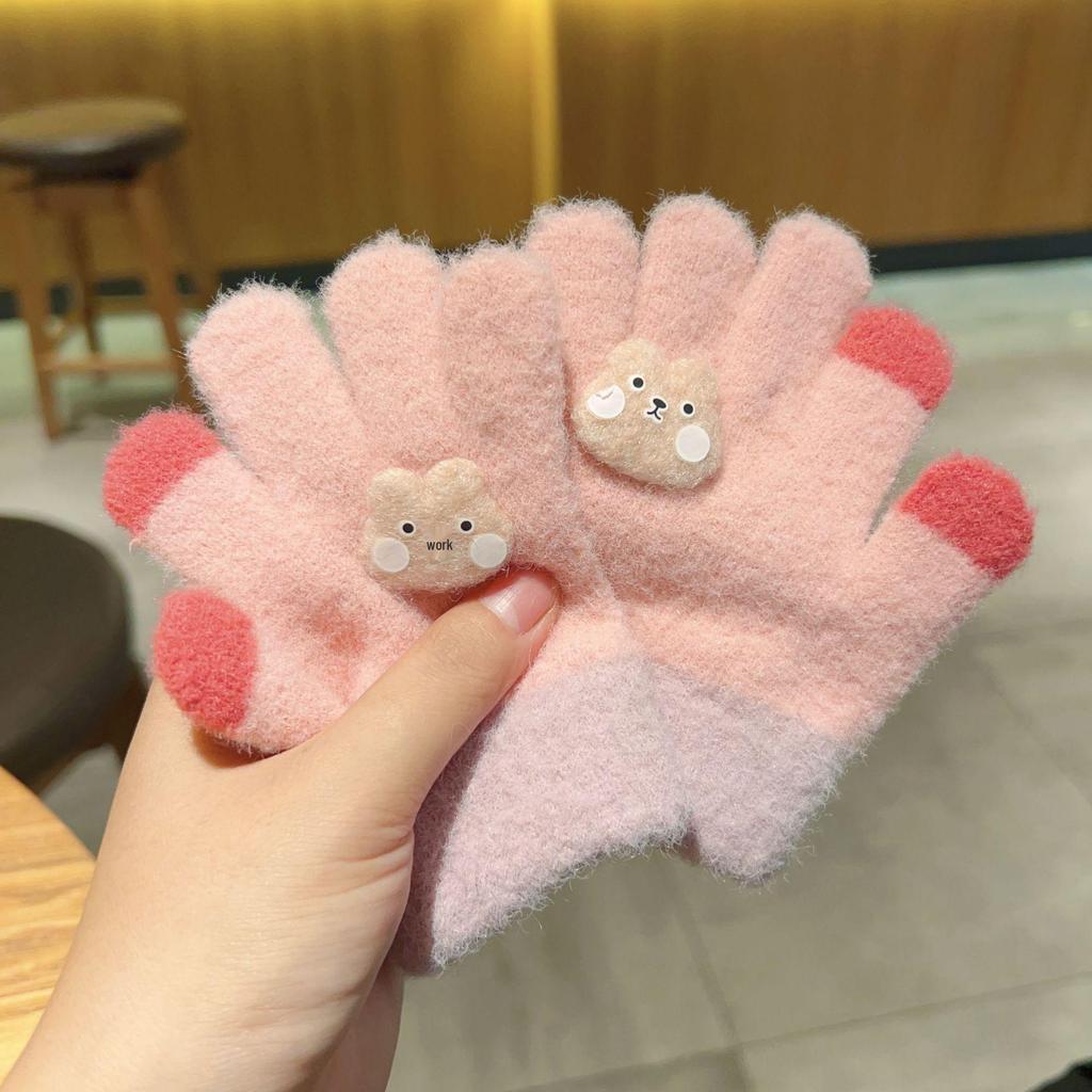 Warm Cartoon Rabbit Gloves for Toddlers 1-3 Years – Autumn/Winter Cold Protection