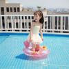 Thickened Children's Mermaid Swimming Ring Inflatable Swim Ring With Steering Wheel For Water Park Play