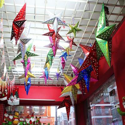 Bright Party Home Xmas Ornament Tree Decoration Christmas Hanging Pentagram Star Lamp Shade
