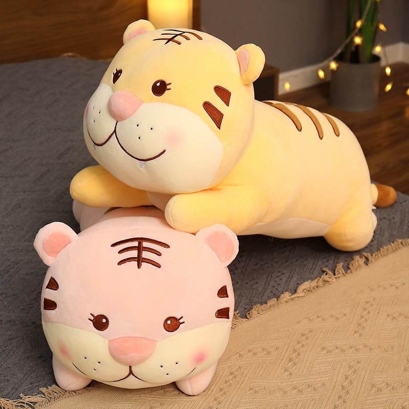 40 /60 /80cm Lovely Lying Tiger Plush Toys Stuffed Soft Animal Pillow Kawaii Dolls Nice Birthday Xmas Gift For Children Baby