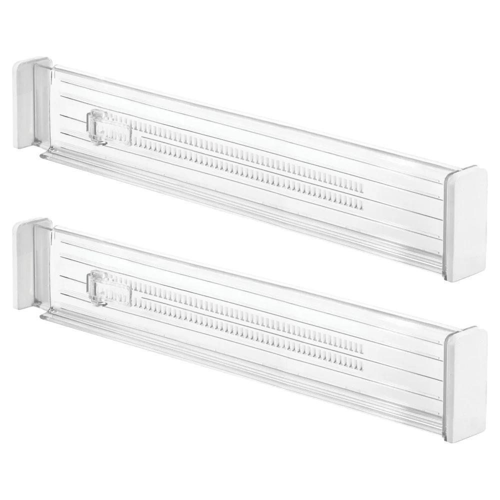 Plastic Drawer Dividers Set of 2 Adjustable Storage Organizers Home Office Kitchen Bathroom Clutter Management
