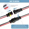 2 Pin Waterproof Wire Connector, 18AWG 10cm Male and Female Wire Connector Suitable for Car, Truck, Boat, and Various Applications (5 Pack)