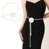Flower Waist Chain Camellia-Pearl Body Chains Waist Belt Chain Summer Beach Waist Body Chain Jewelry for Women Girl