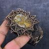 Ocean Jasper Handmade Copper Wire Wrap Cuff Bangle Adjustable i0g74