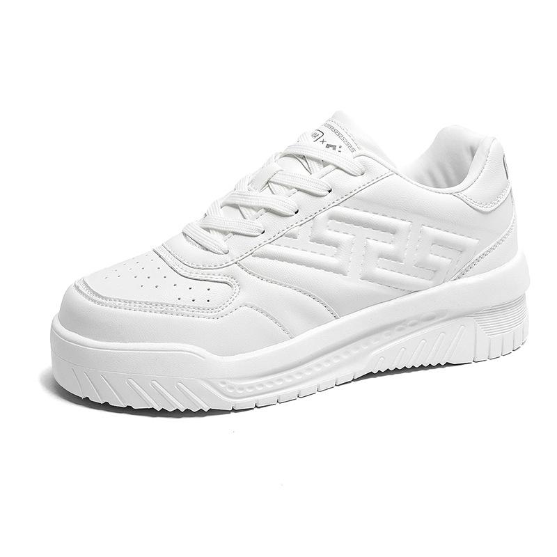 

Мужская обувь больших размеров осень-зима мужские простые стильные низкие кроссовки кожаные универсальные белые туфли 44 белый