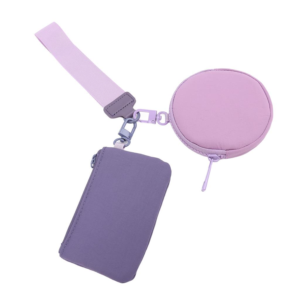 Dual Pouch Wristlet Wallets Portable Detachable Water Proof Portable Coin Purse Zip Double Pocket Wr