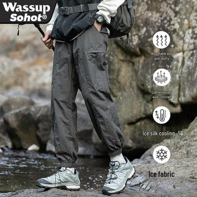 Wassup Sohot Men's Ice Silk Quick-Dry Cargo Pants