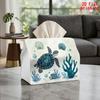 1pc Marine Life Tissue Box with Nautical Tissue Roll Holder - Reusable Compact Suitable for Kitchen, Bathroom, Office,, Farmhouse Decor - Marine-Theme
