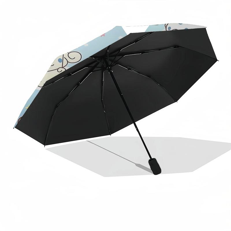 1pc Cinnamoroll Flying Fantasy: Automatic Opening/Closing Umbrella with Portable Tri-Fold Design, 8-Bone Iron Frame Outdoor Umbrella, Perfect Festival