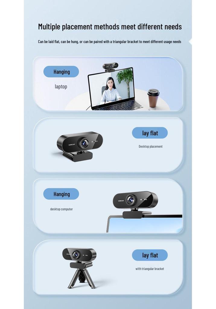 HD 1080P/2K USB Camera for Desktop & Laptop - Live Streaming & Online Classes, Driver-Free