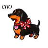 Women Brooch Decorative Enamel Dachshund Design Zinc Alloy Lapel Pin Sweater Dress Suit Badge Versatile Outfit Accessory
