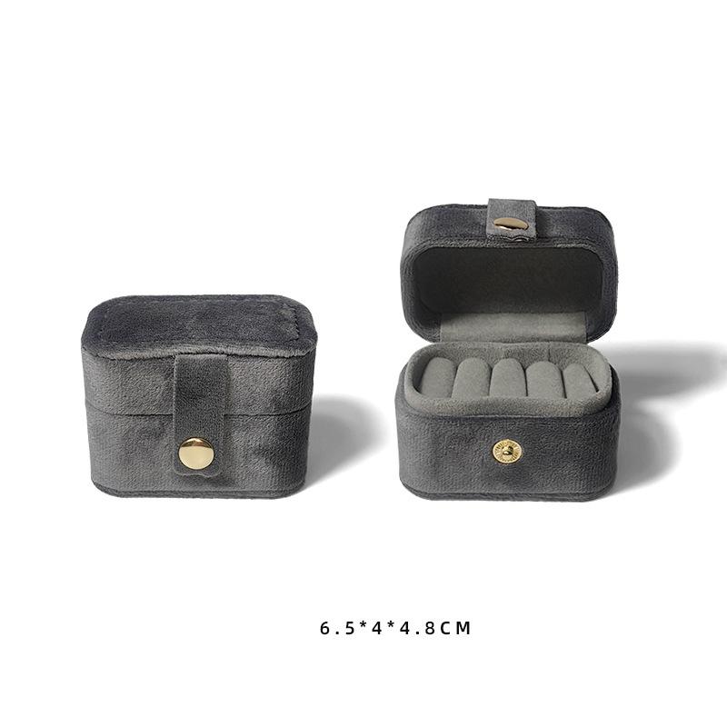 Mini Velvet Jewelry Organizer Box for Women Travel Portable Earrings Ring Storage Jewelry Packaging Display Box