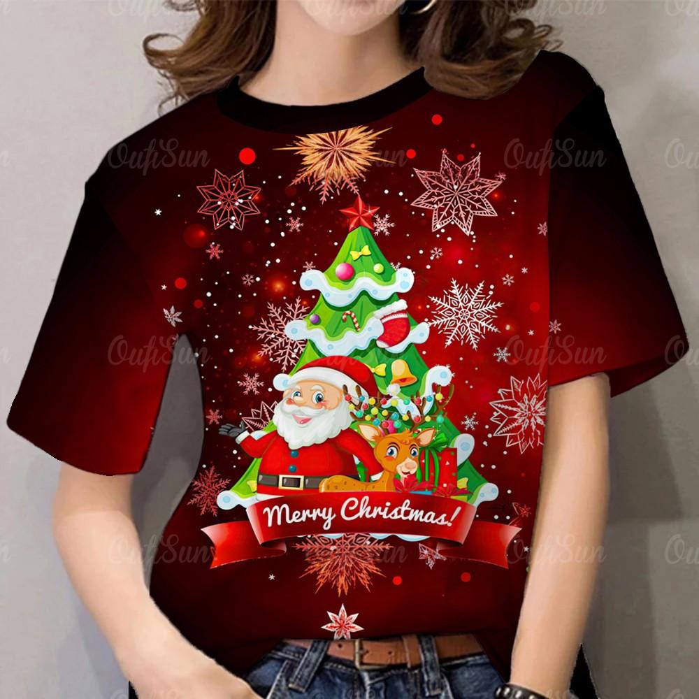 2026 Tshirt Christmas Clothing Unisex Christmas T-Shirt Adult Christmas Holiday T-Shirt Quick Drying Breathable 3d Printed T-shirt