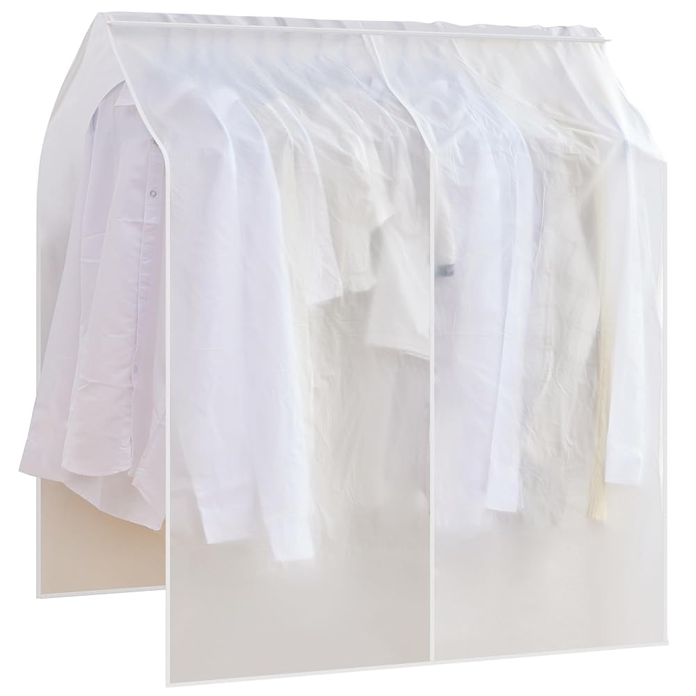 VECELO Clothes Rack Cover, PEVA, Slip-on Type, 110cm (W) x 120cm (H), 1 Piece, Scandinavian