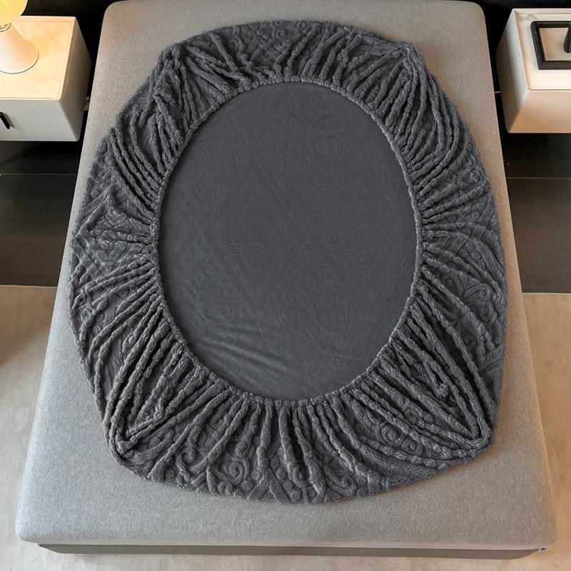 Autumn and Winter New Tafu Velvet Bed Sheet Winter Thickened Bed Sheet Three Piece Set Milk Velvet Mattress Protective Cover