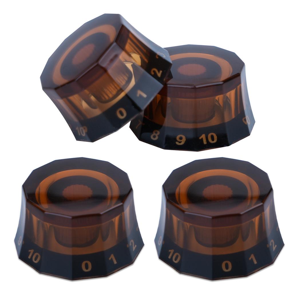 4Pcs Electric Guitar Bass Top Hat Knobs Replacements Clear Knobs Speed Volume Tone Control Knobs Guitar Contral Knobs