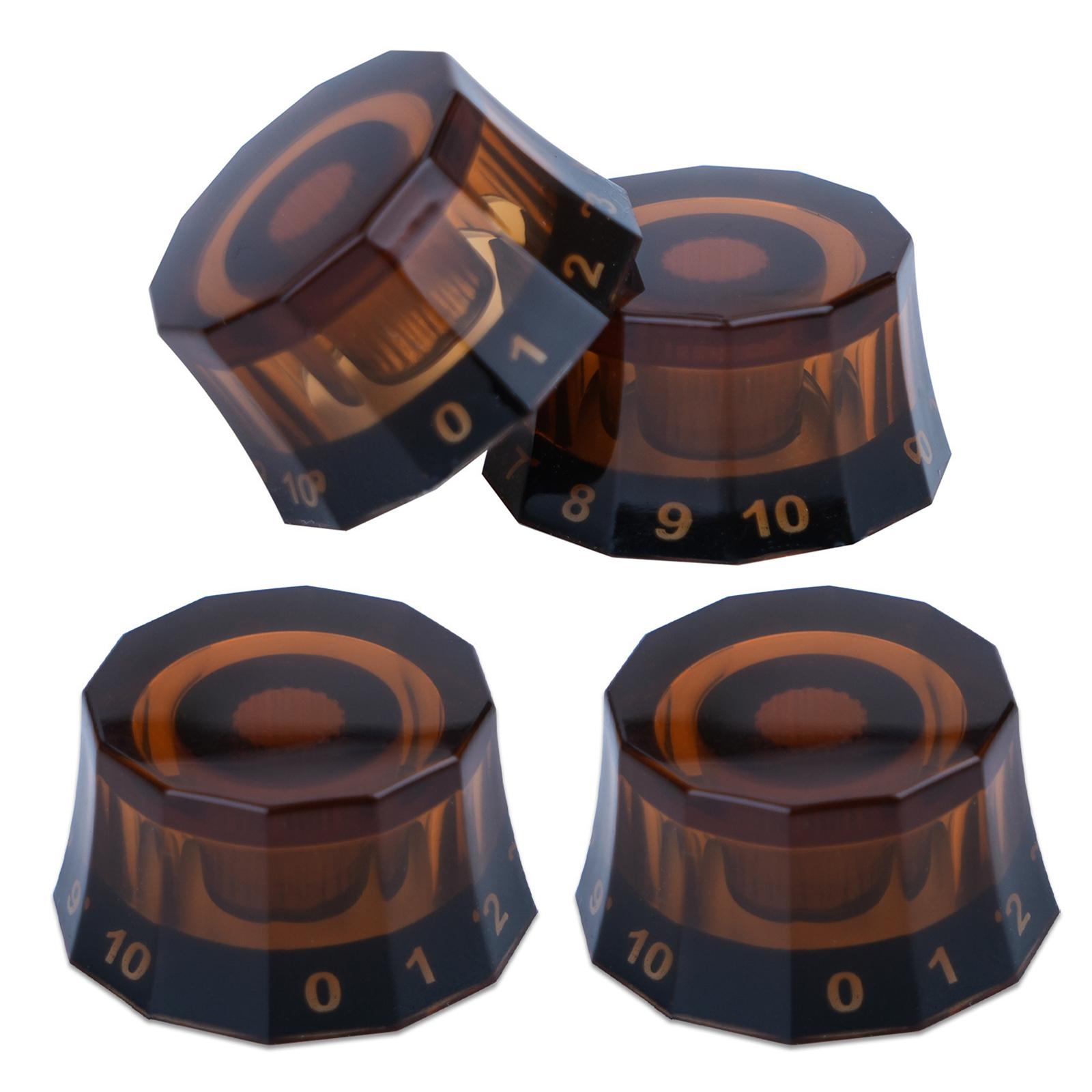 4 шт. Ручки-цилиндры для электрогитары и бас-гитары, прозрачные, ручки скорости, громкости и тембра, ручки управления гитарой светло-синий