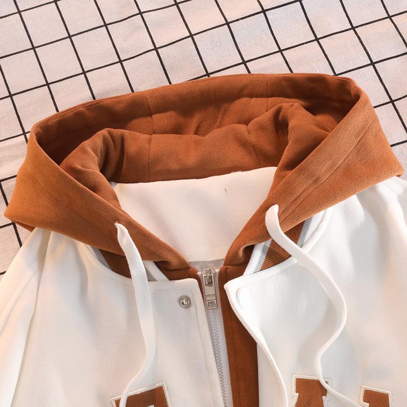 Jacket Men's Spring and Autumn New Contrasting Fake Two-piece Jacket Men's Trend Brand Loose Casual Teen Top