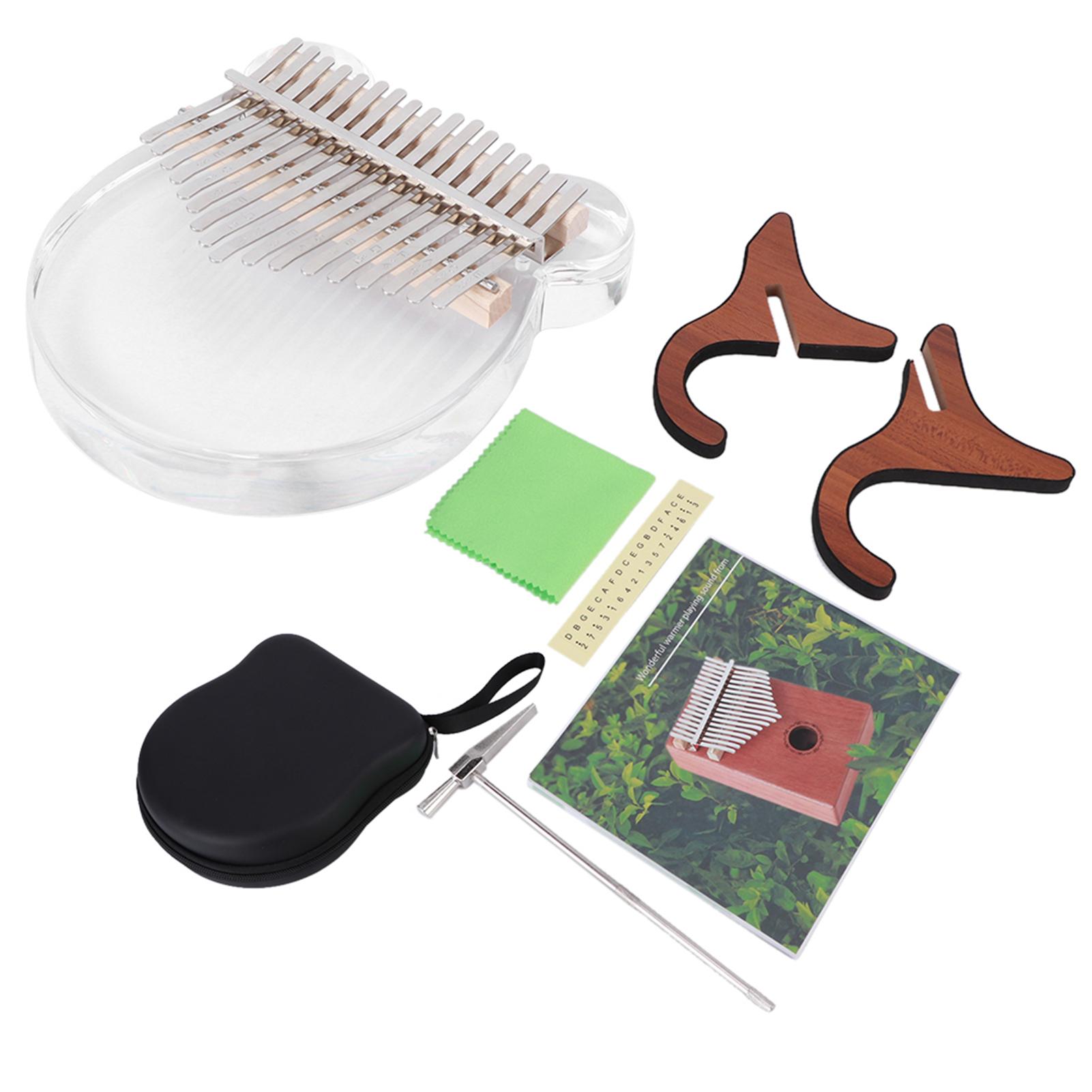 Automobile And Motorcycle Supplies Kalimba Thumb Piano Transparent Acrylic Kit 17 Key Beginner Music Instrument With Bag