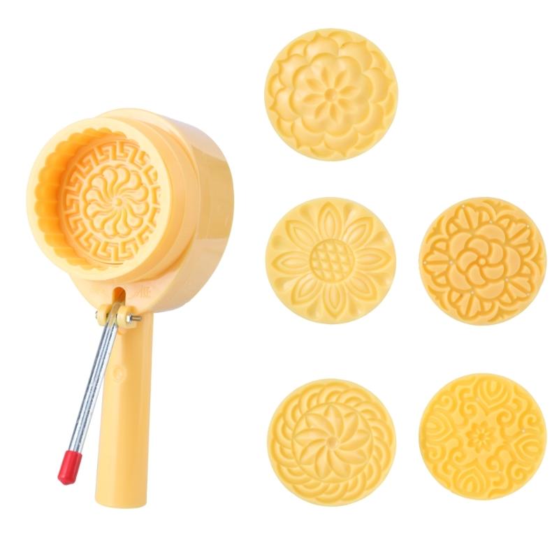 MidAutumn Festival Moon Cake Maker Flavor/Flower Moon Cake Molds Cookie Stamps Hand Press Cookie Dessert Cutter