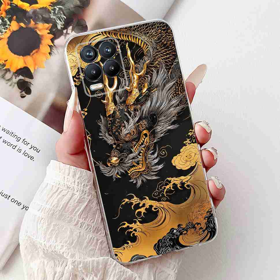 For Realme 8 4G RMX3085 Case Fashion Painted Flowers Soft Silicone TPU Cover For Oppo Realme8 realme 8 6.4" Phone Shell Bumper
