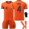 Maillot de Football Domicile Néerlandais Numéro 4 Van Dijk 10 Depay 11 Robben 21 Deron Ensemble Coupe d'Europe