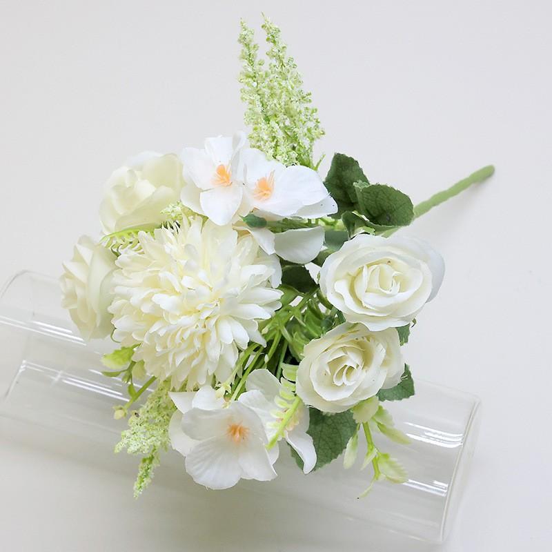 Artificial Silk Rose Hydrangea Bouquet Wedding Photography Home Decor Nordic Style 5-Head Floral Arrangement