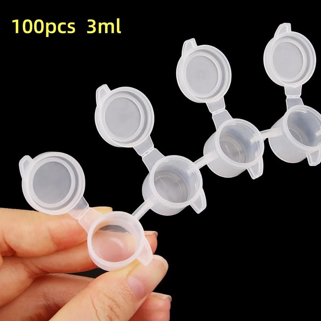 10Strips Empty Paint Pot 3ml 5ml Empty Acrylic Mini Paint Container Strips Storage Container with Lids for Arts and Crafts Paint