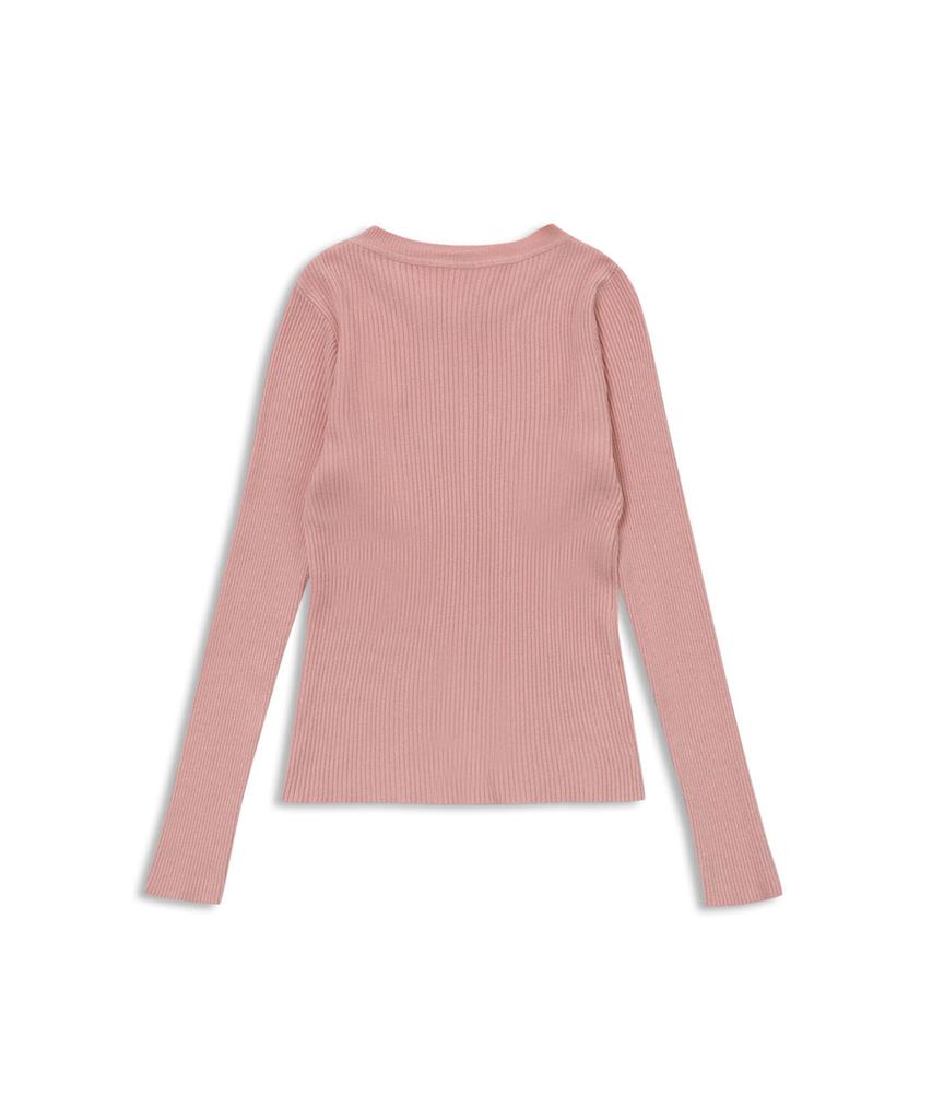 MACKY Slim Line Knit T-Shirt Pink